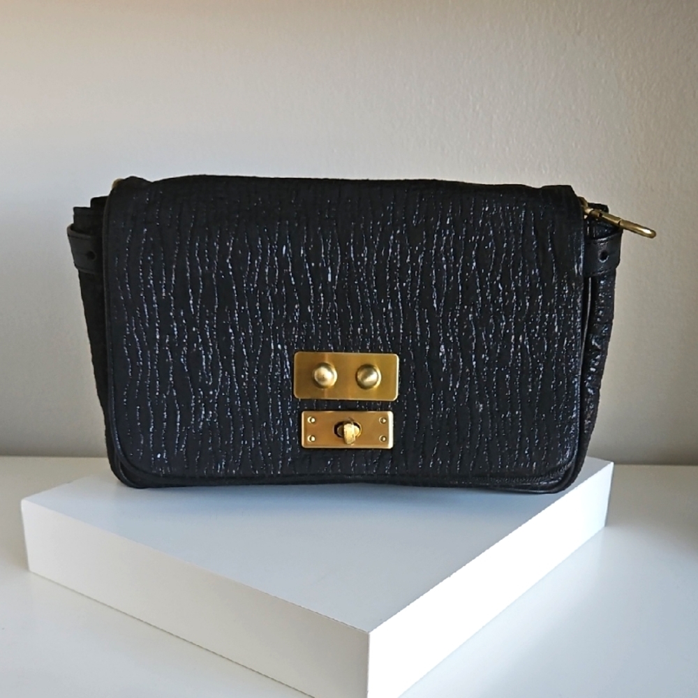 Malene Birger Black Textured Women's Handbag Shoulder Bag